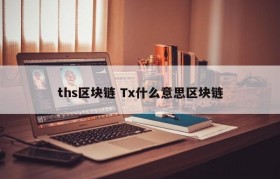 ths区块链 Tx什么意思区块链